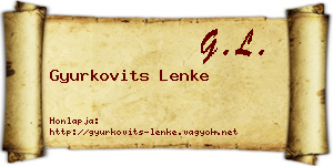 Gyurkovits Lenke névjegykártya